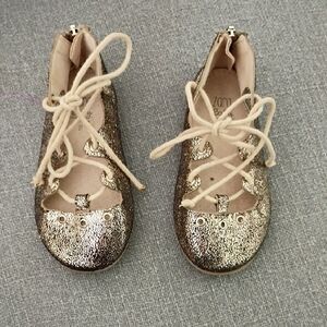 Zara Kids Shimmering Gold Dress Shoes